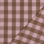 Light Pink And Brown Cotton Yarn Dyed Check