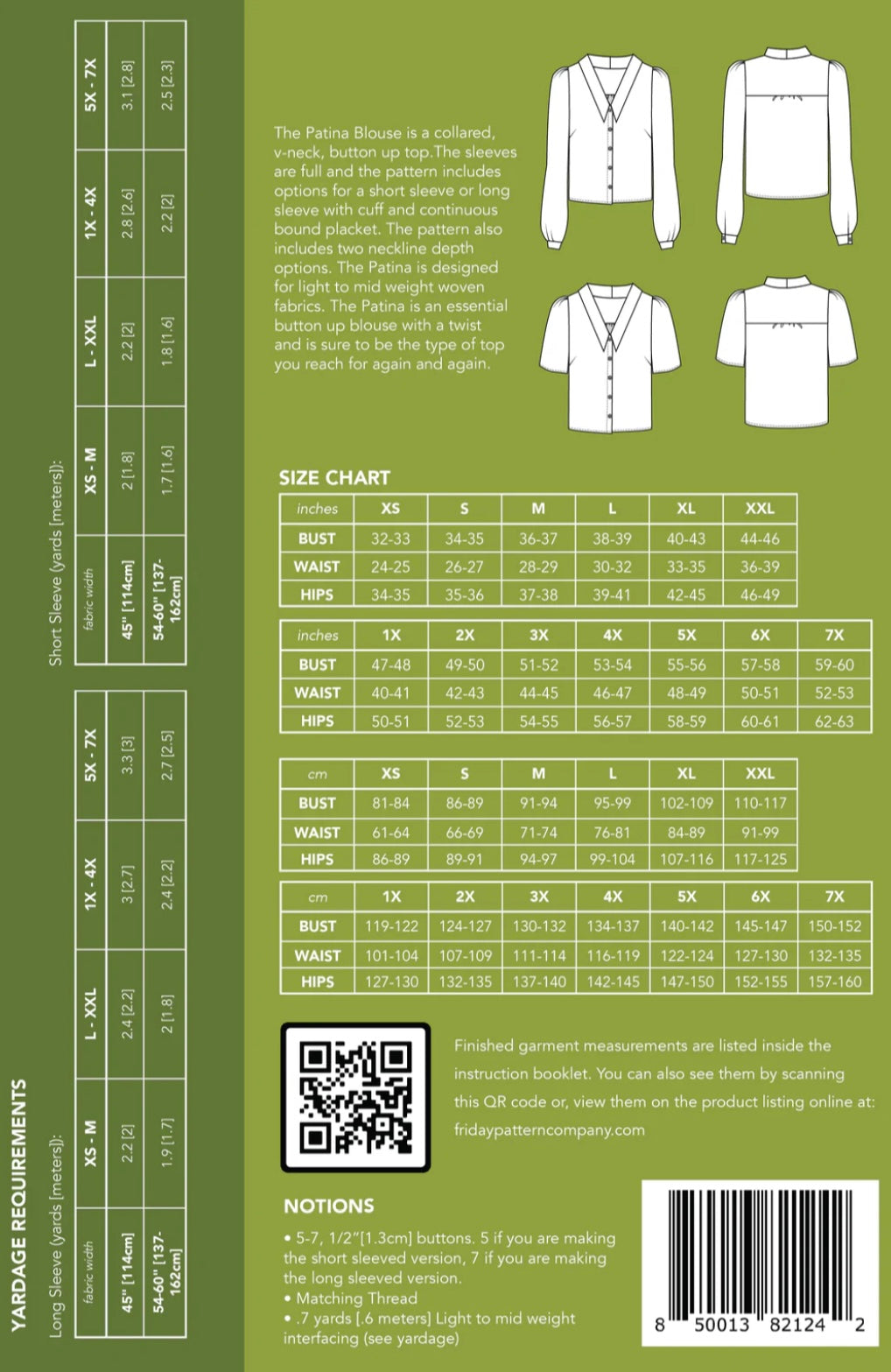 Patina Blouse By Friday Pattern Company