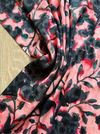 Shadow Floral Peach Storrie Sateen by Lady McElroy