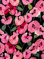 Painterly Peony Noir - Sandwashed Silk Mix Soft Satin Twill By Lady McElroy