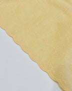Custard Embroidered Cotton 1 Metre Remnant
