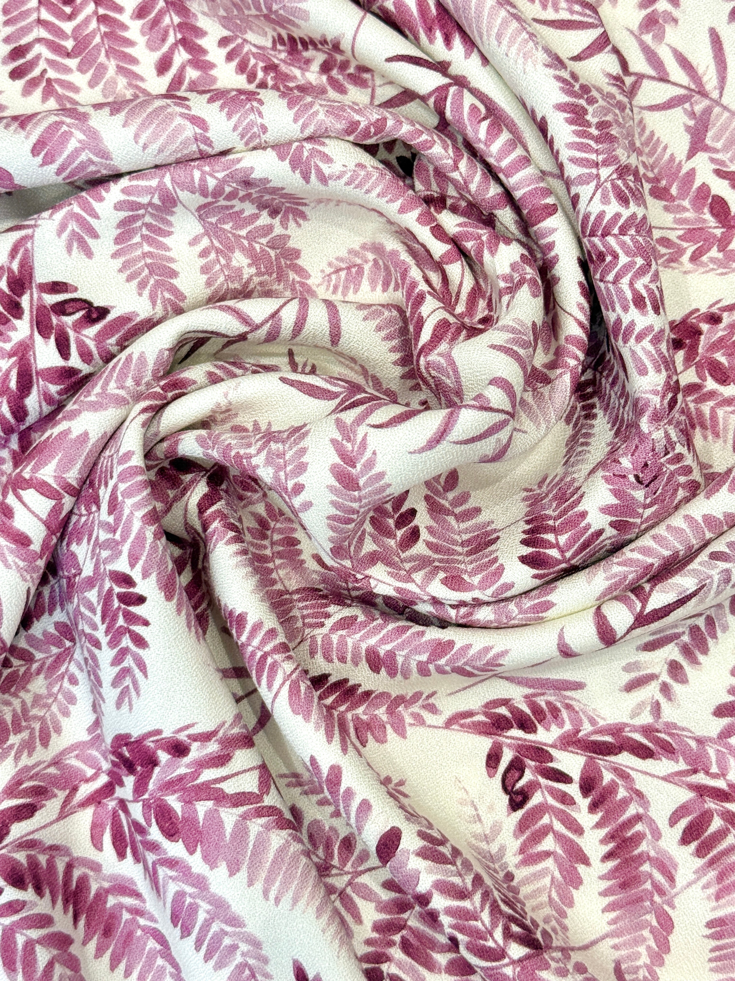 Wine Fern Viscose Crêpe