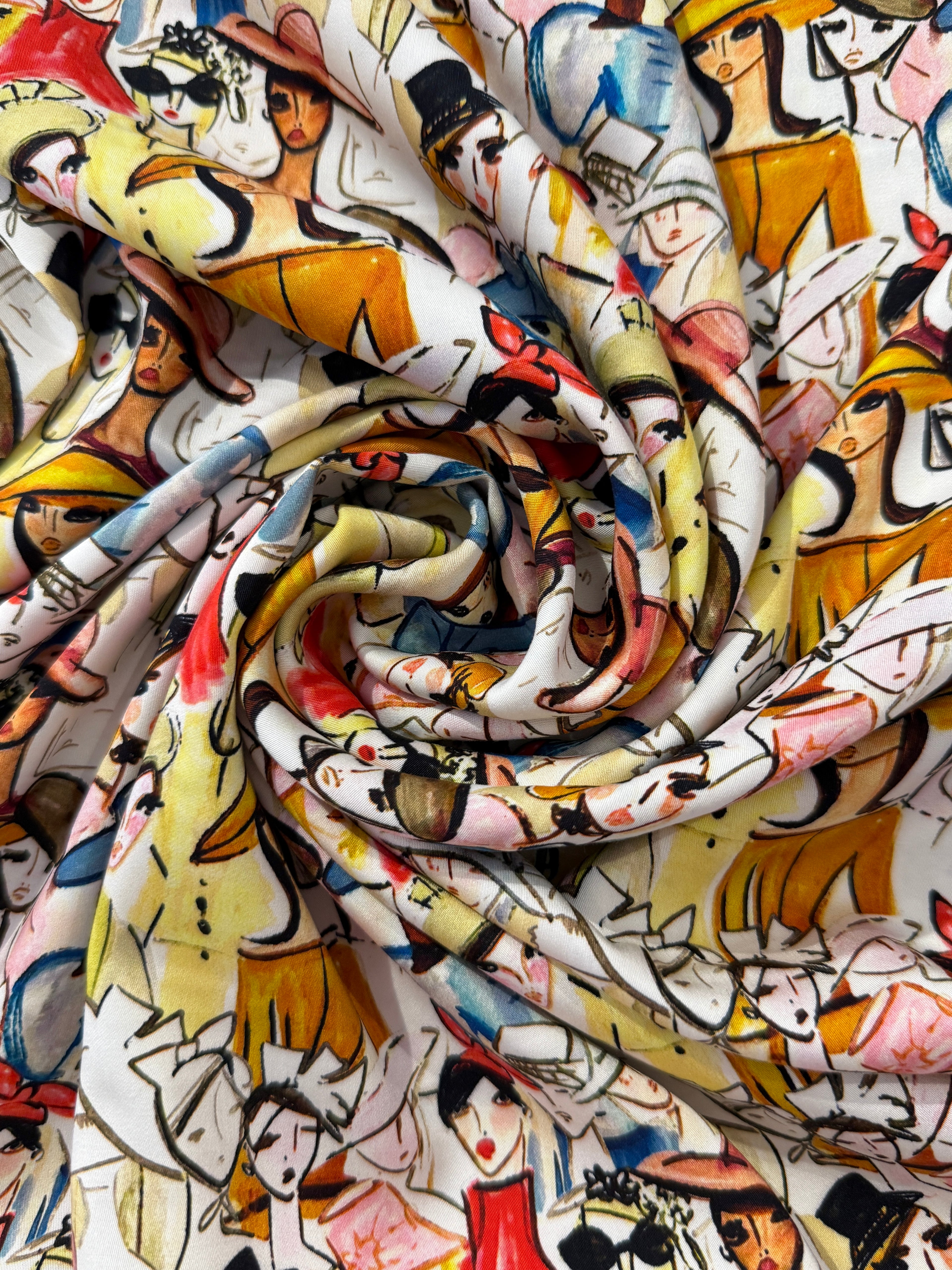 People Watching Viscose Satin