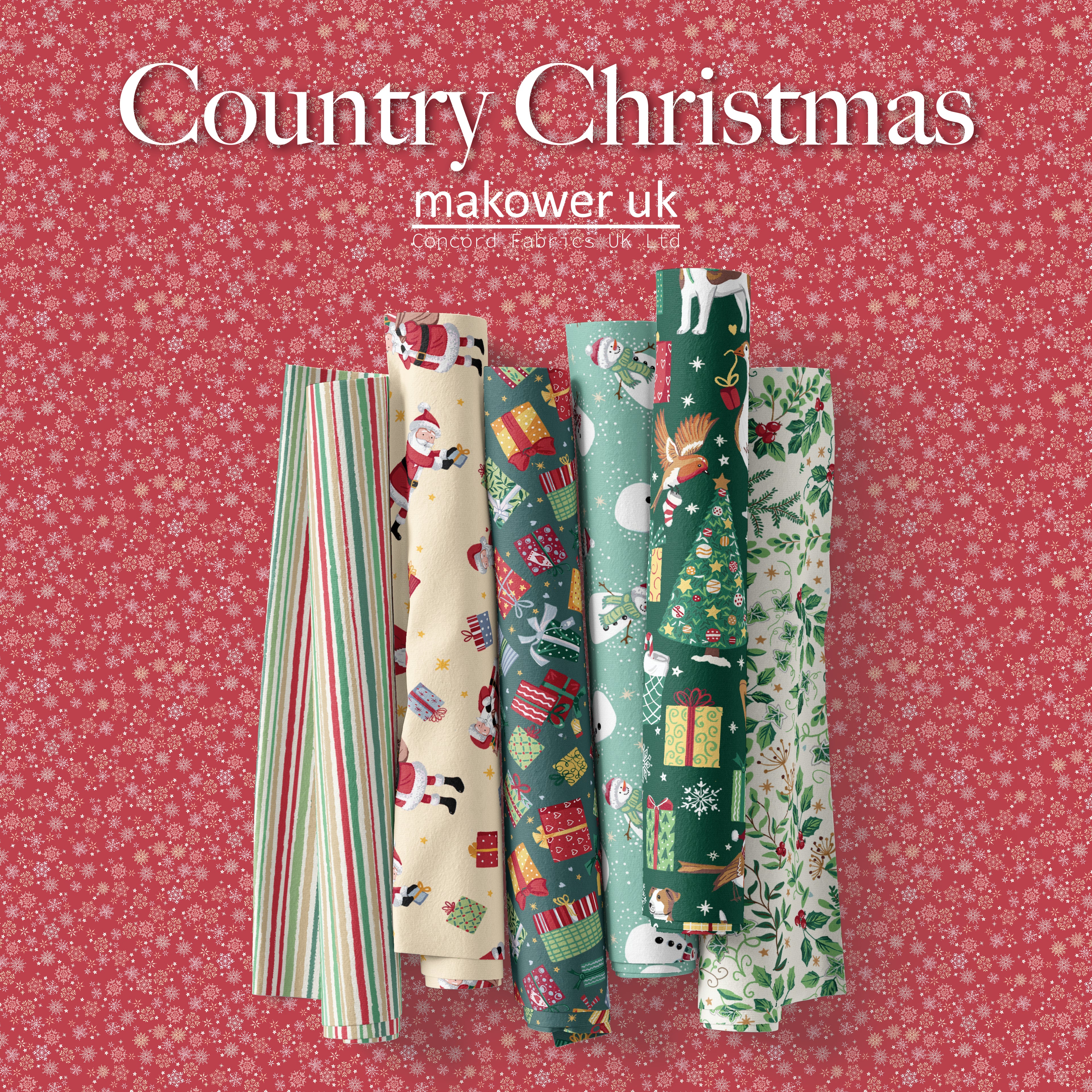 Cottages Blue MU240B - Country Christmas By Makower UK