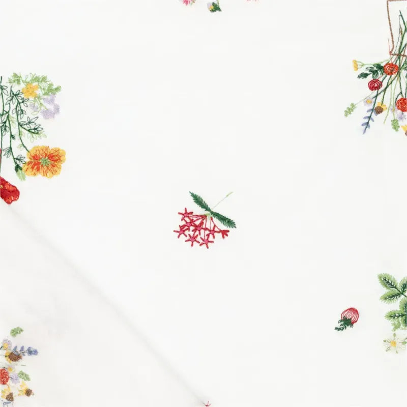 Embroidered Wildflower Cotton Voile