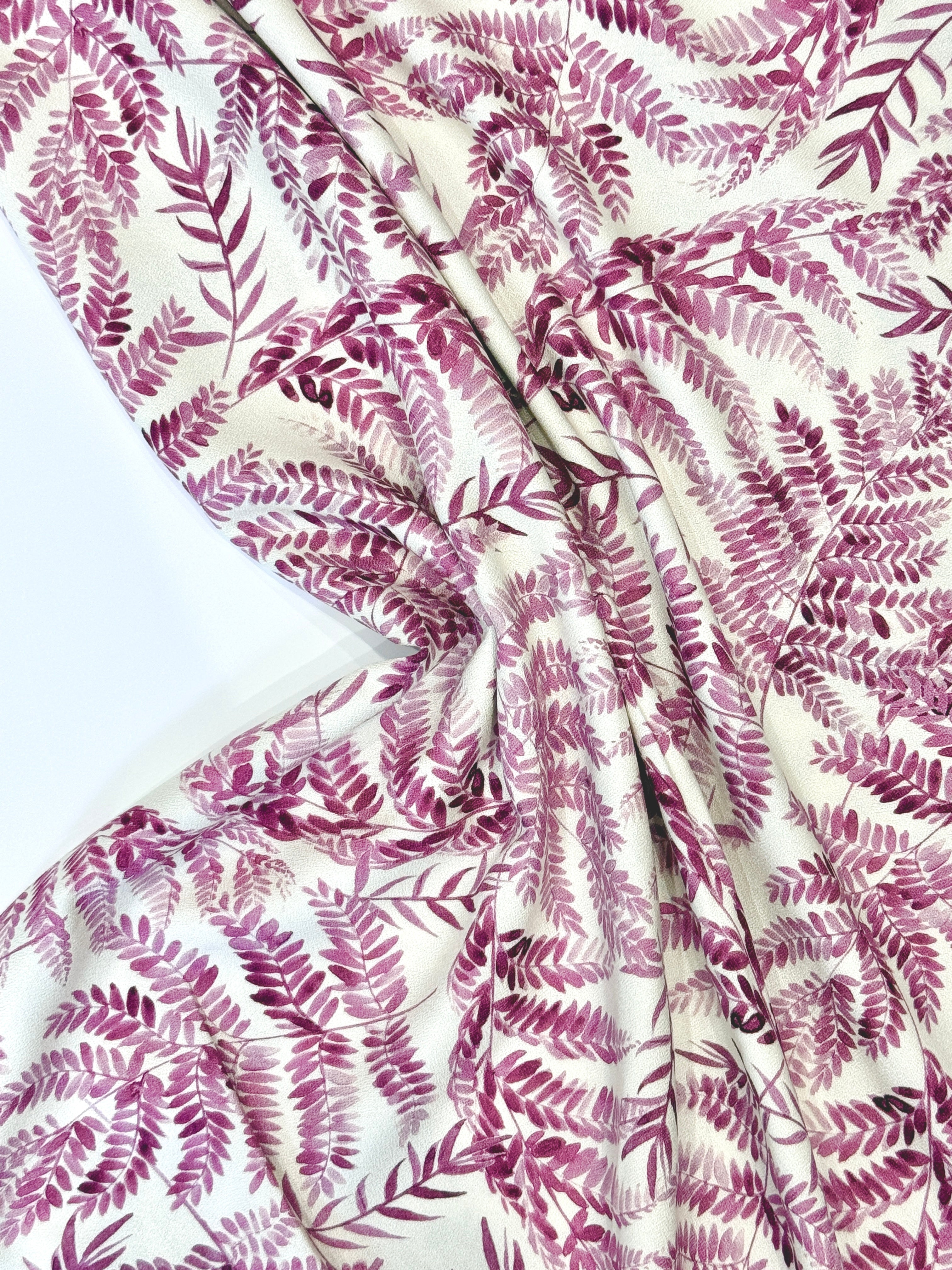 Wine Fern Viscose Crêpe
