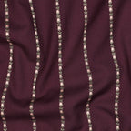 Burgundy Jacquard Flower Stripe Cotton