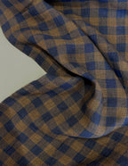 Gallery Gingham Laundered Pure Linen - Mocha - By Lady McElroy