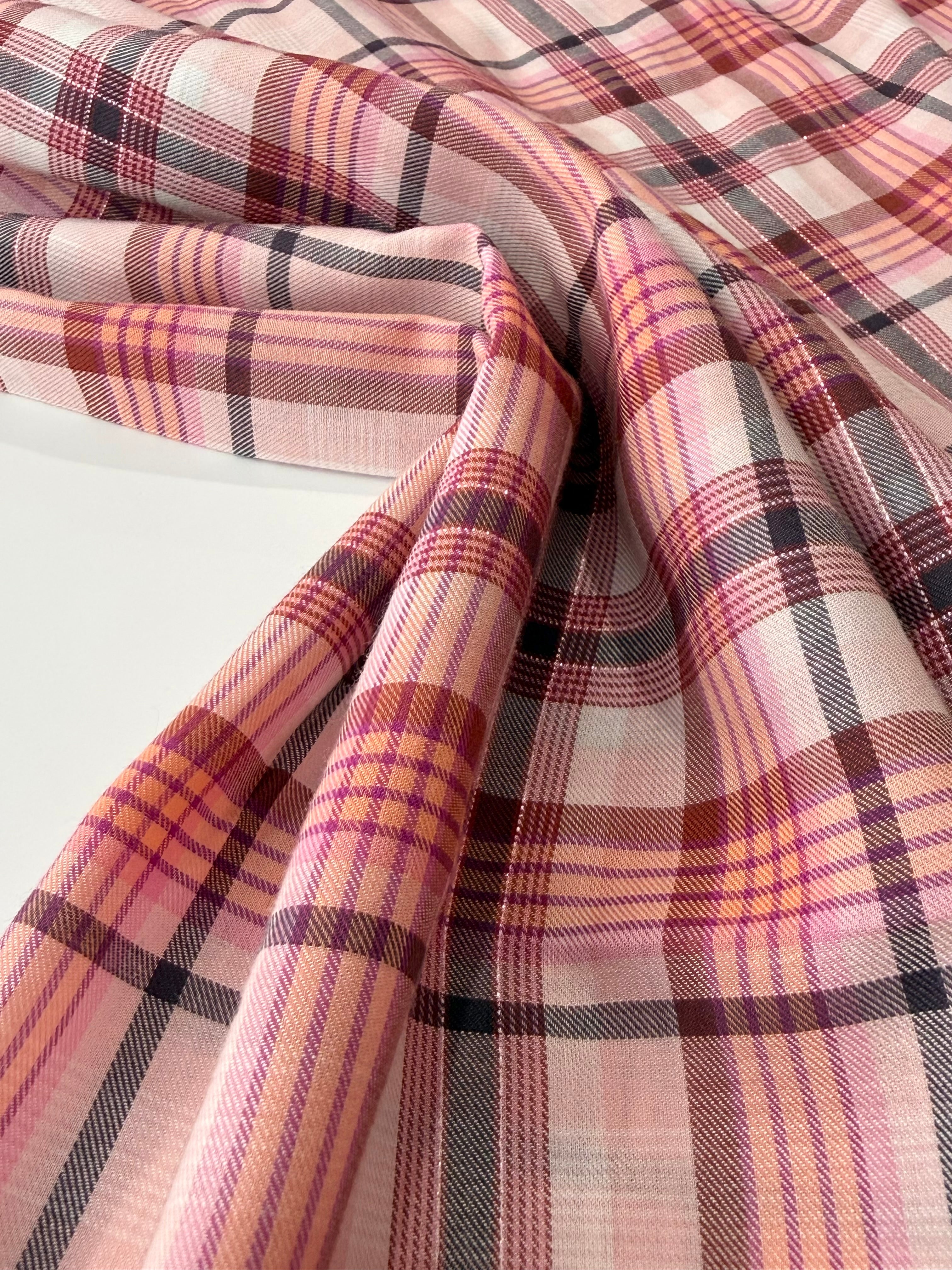 Ex Paul Smith Brushed Yarn-Dyed Cotton Check with Subtle Lurex