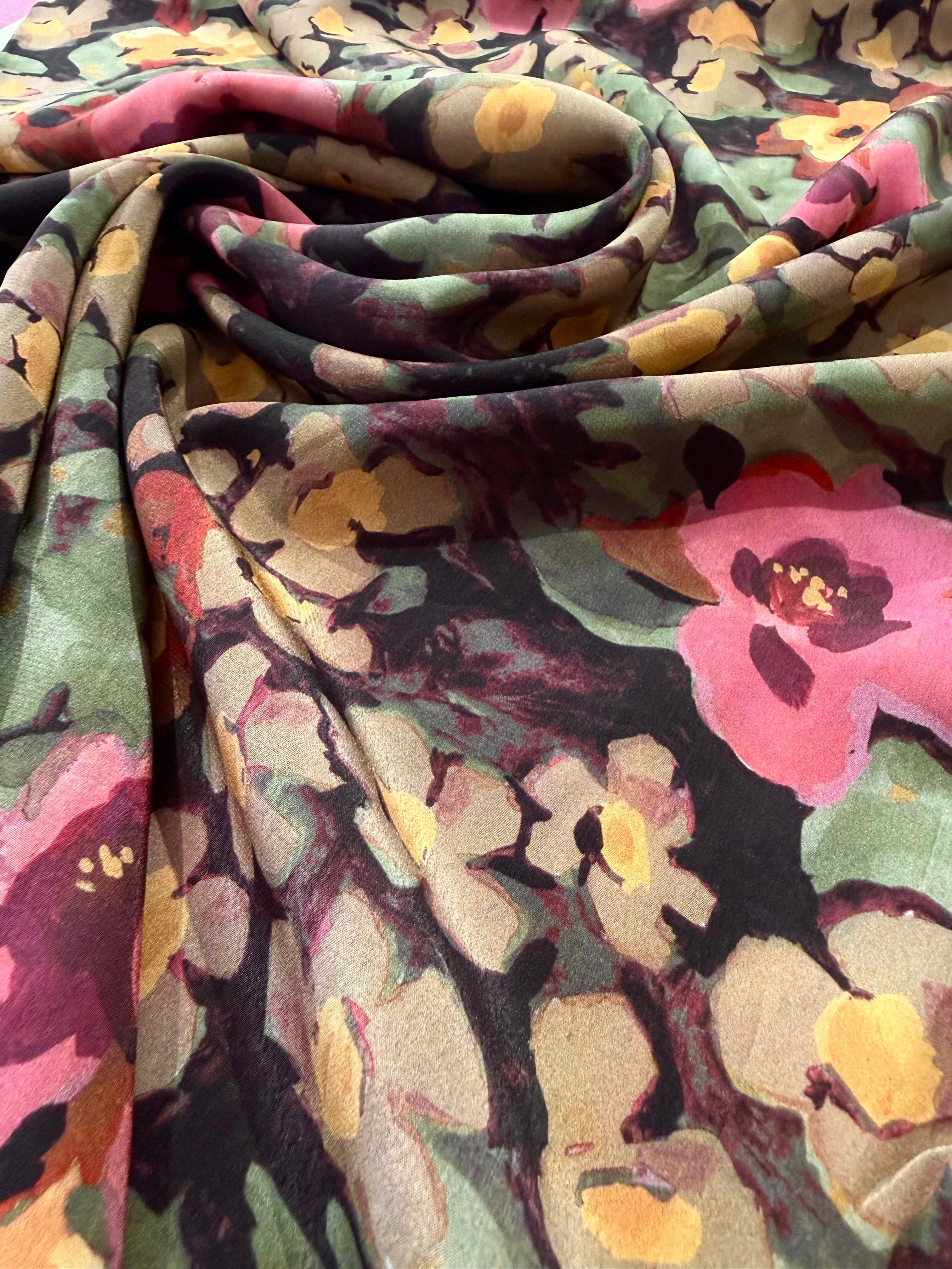 Lady McElroy Flemish Impression Sandwashed Silk-Mix Crepe De Chine