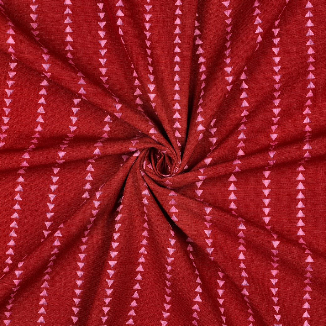 Red Triangle Stripe Yarn Dyed Cotton