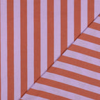 Lavender And Orange Cotton Yarn Dyed Stripes