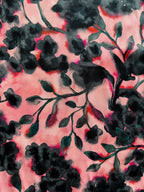 Shadow Floral Peach Storrie Sateen by Lady McElroy