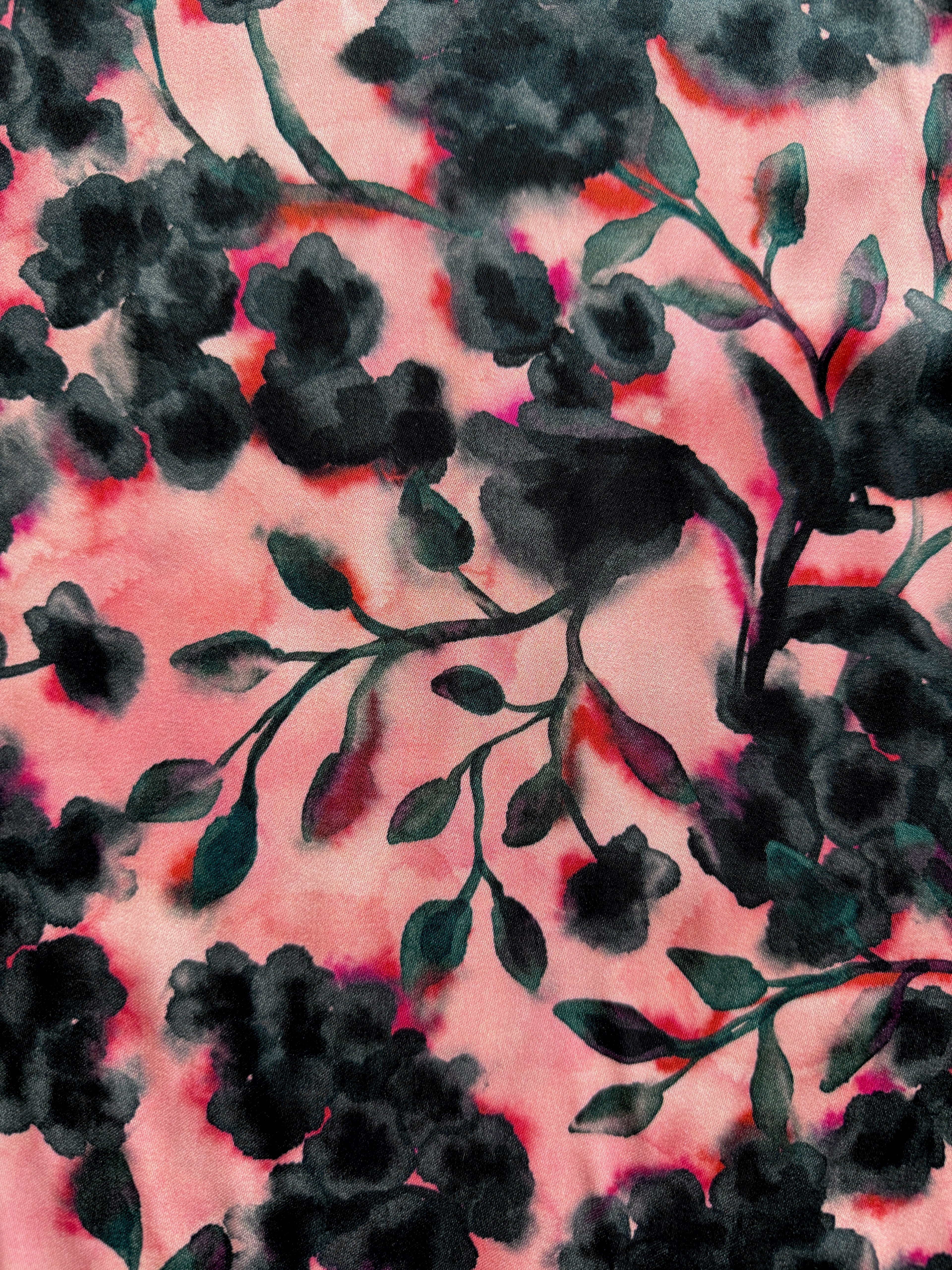 Shadow Floral Peach Storrie Sateen by Lady McElroy