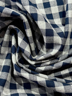 Blue & Grey Check Yarn-Dyed Oxford Cotton – Ex Paul Smith Deadstock