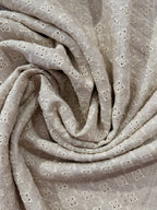 Embroidered Cutwork Viscose, Linen & Cotton Blend - Oatmeal
