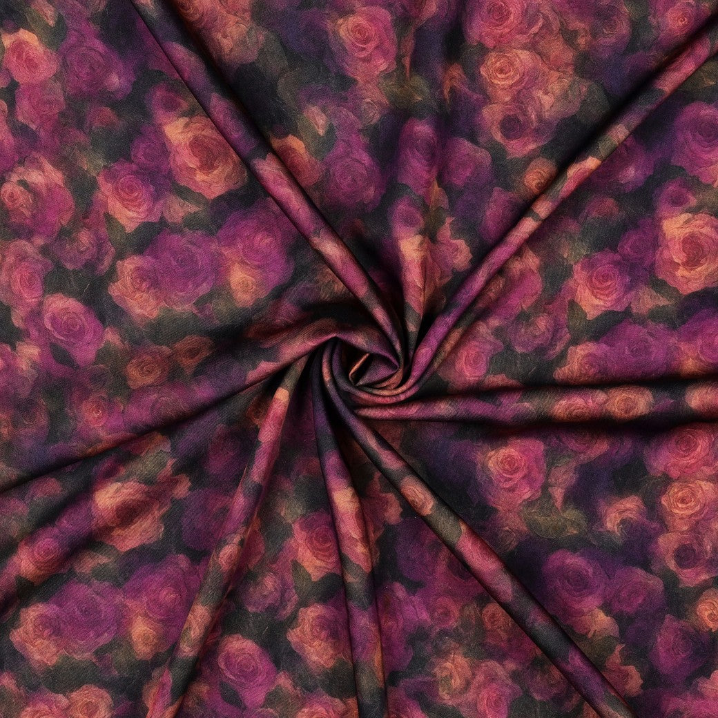 Damson Rose Viscose Satin