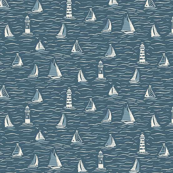 Driftwood Sailing Blue 172/B By Makower UK