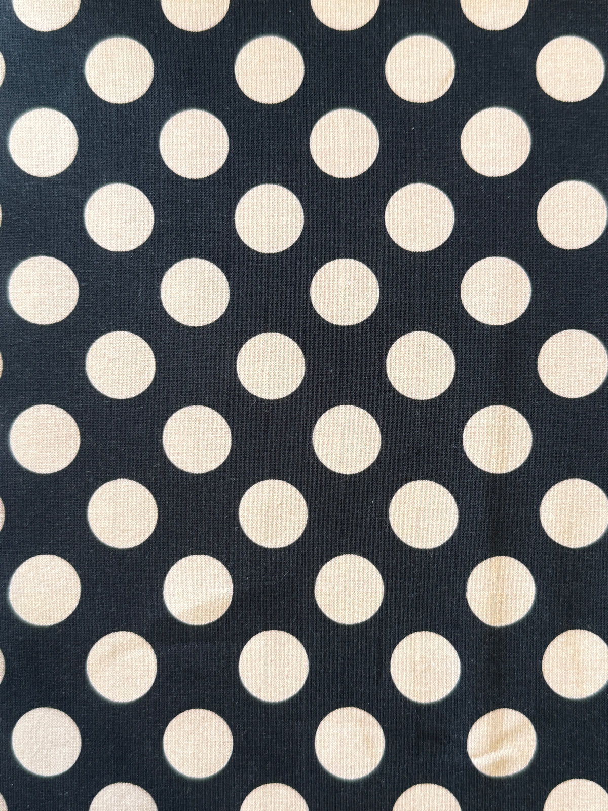 Black And Biscuit Polka Spots Cotton Jersey By Stof Of Denmark