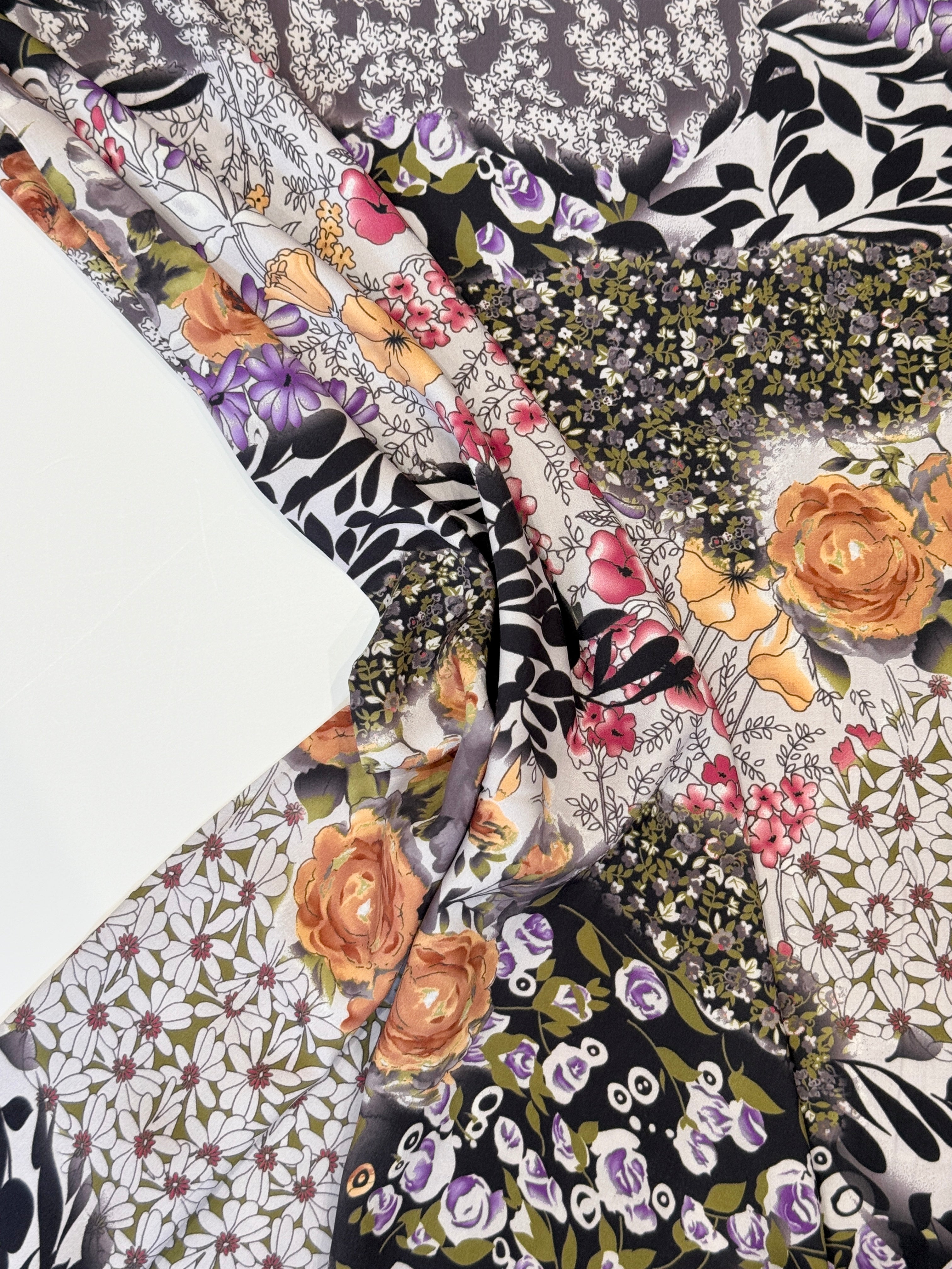 Vintage Collage Viscose Poplin