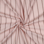 Pale Pink Jacquard Flower Stripe Cotton