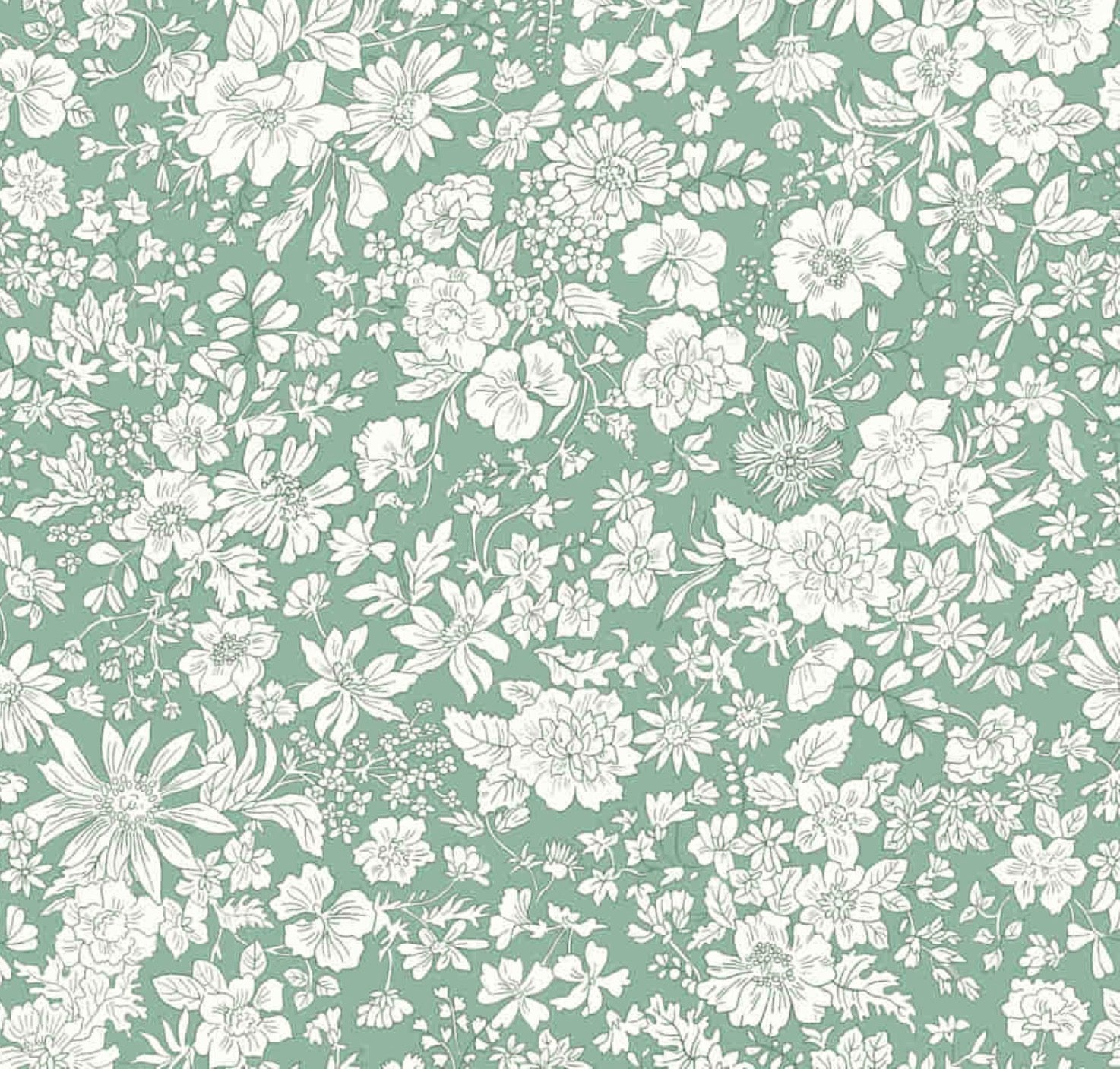 Emily Belle Lasenby Cotton Individual Fat Quarter By Liberty Fabrics - Olive Leaf (Brights) 016666412 A