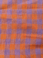 Gallery Gingham Laundered Pure Linen - Tangerine - By Lady McElroy