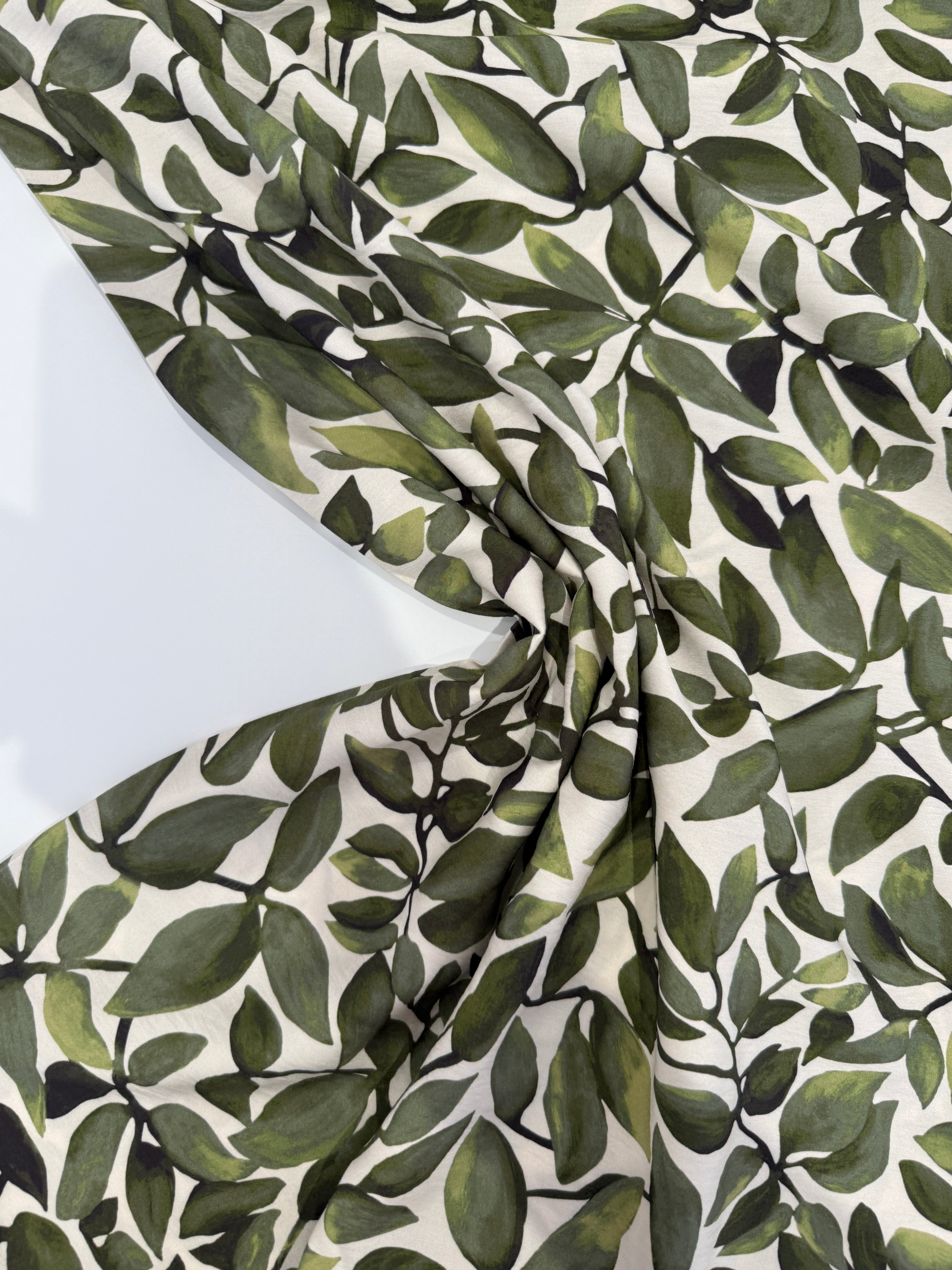 Painterly Leaf Viscose Blend