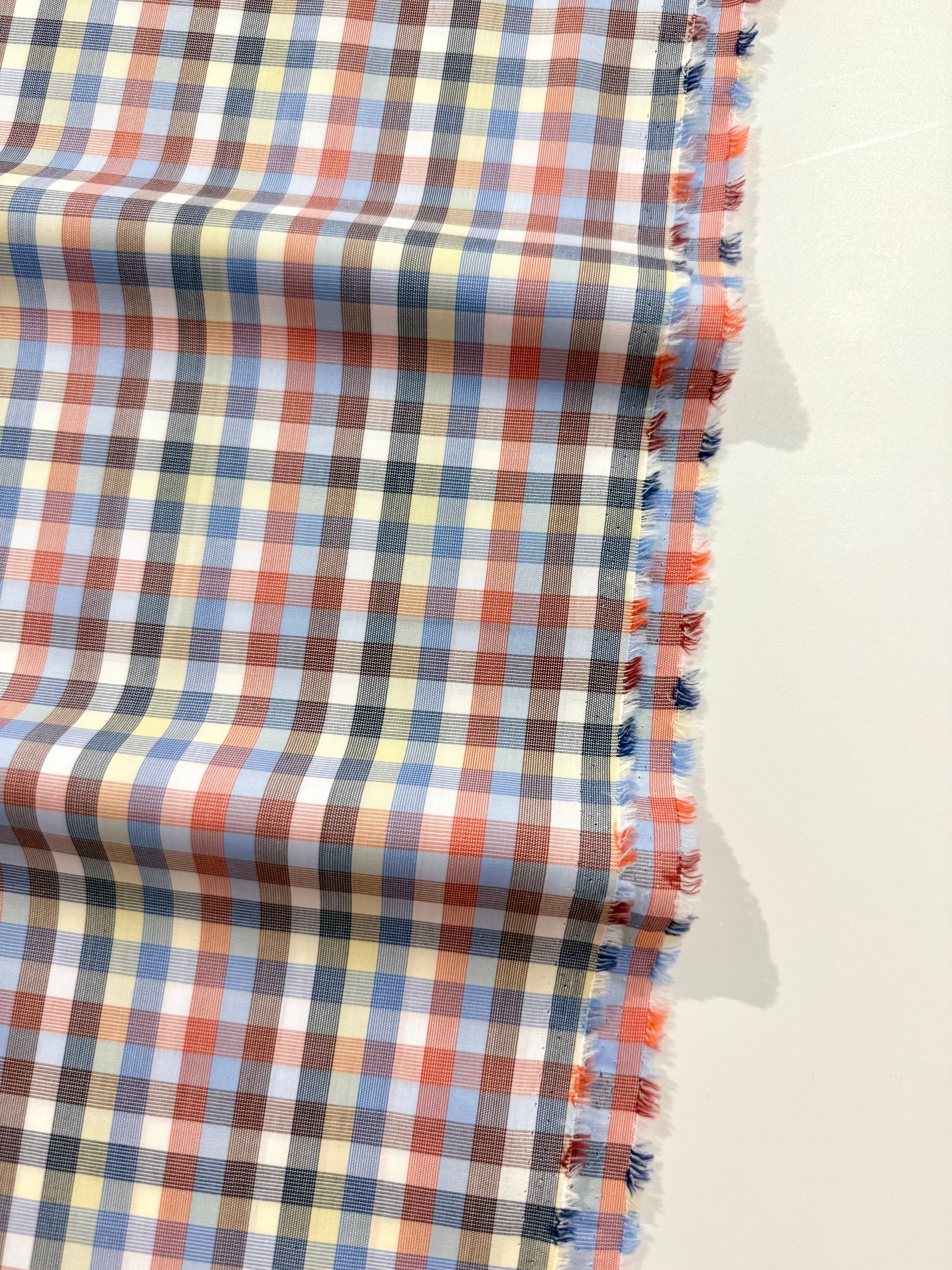 Ex Designer Deadstock Check Mate Supima Cotton 80cm Remnant