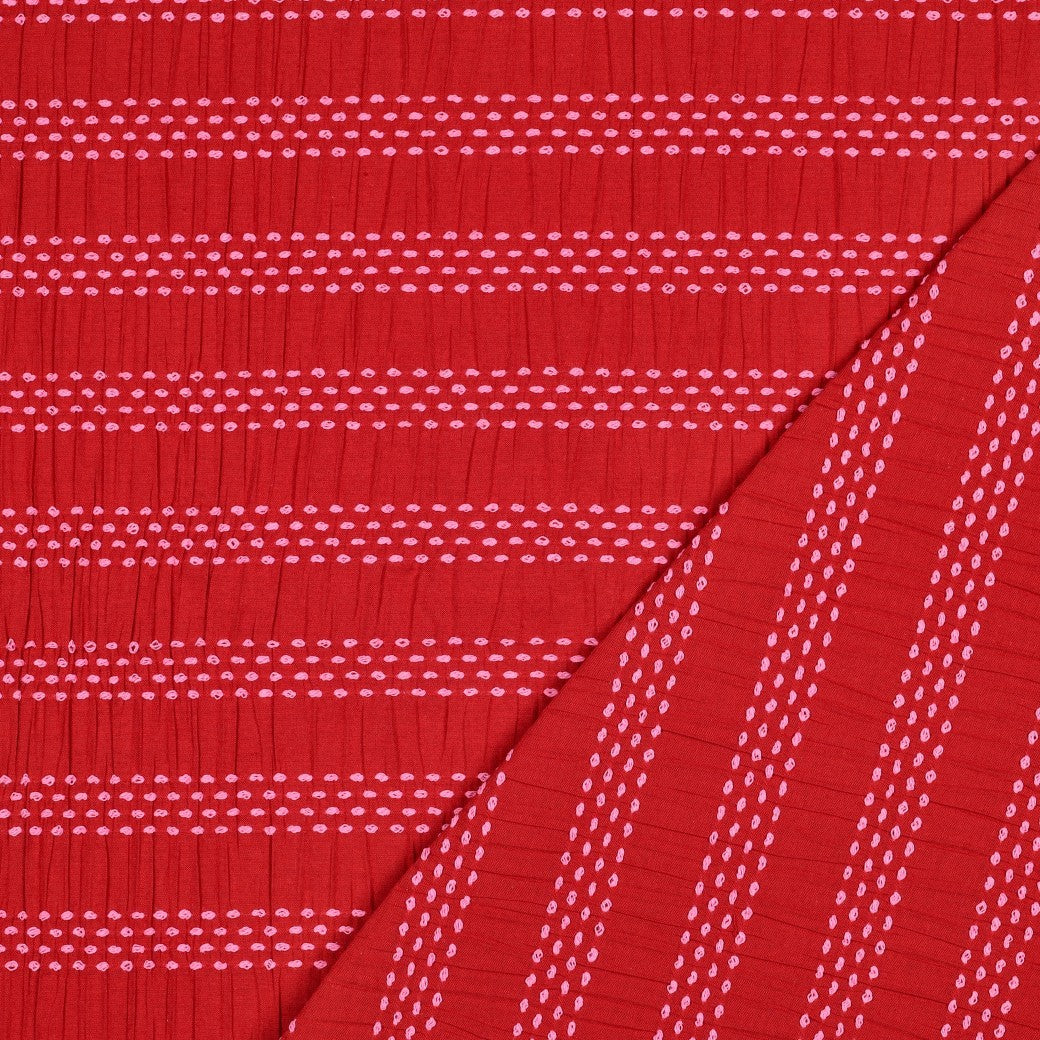 Stitched Stripe Cotton - Red