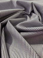 Ex Designer Deadstock Stripe Cotton - Navy
