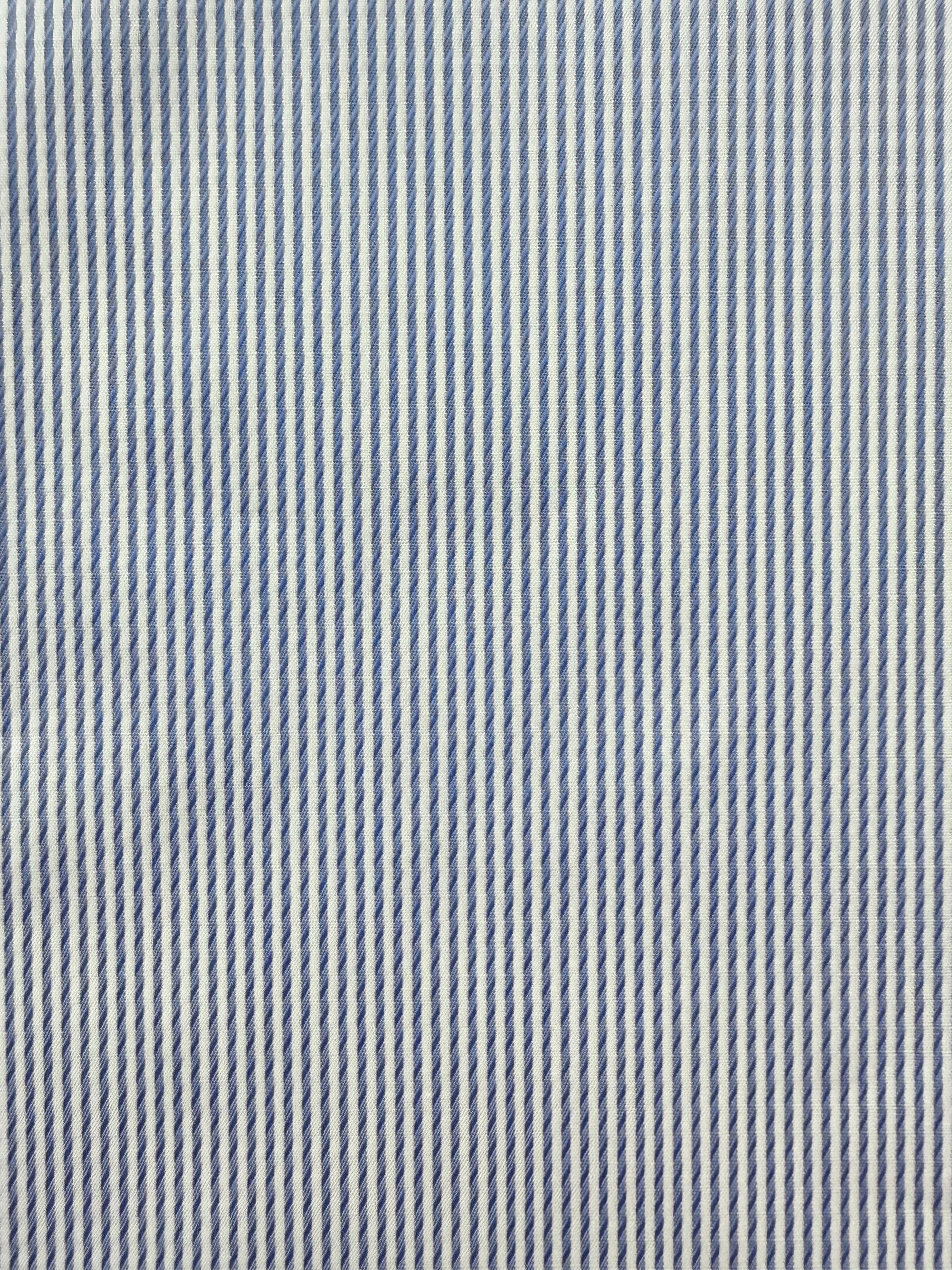 Ex Designer Deadstock Stripe Cotton - Pale Blue