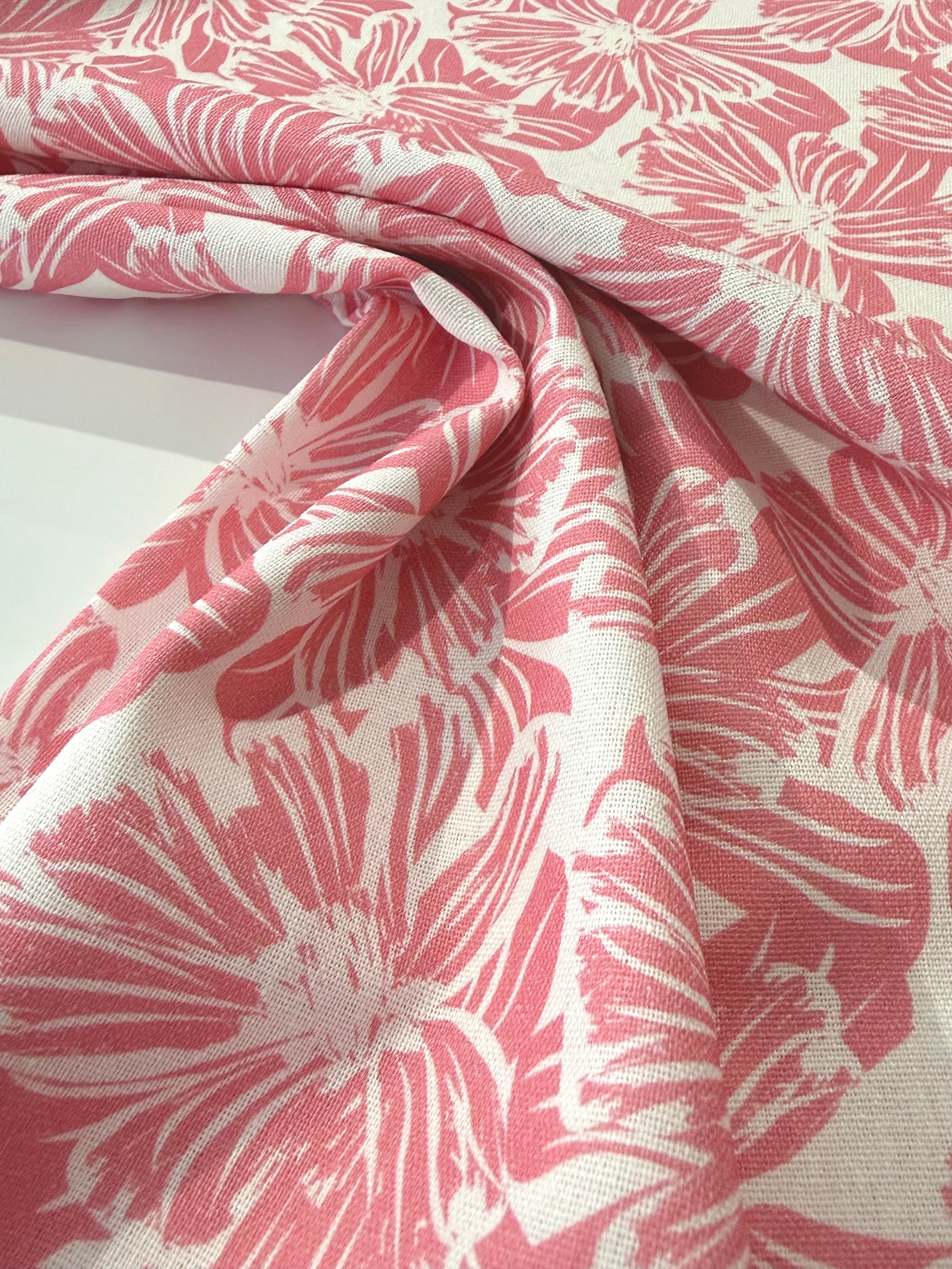 Pretty In Pink Viscose Linen Blend