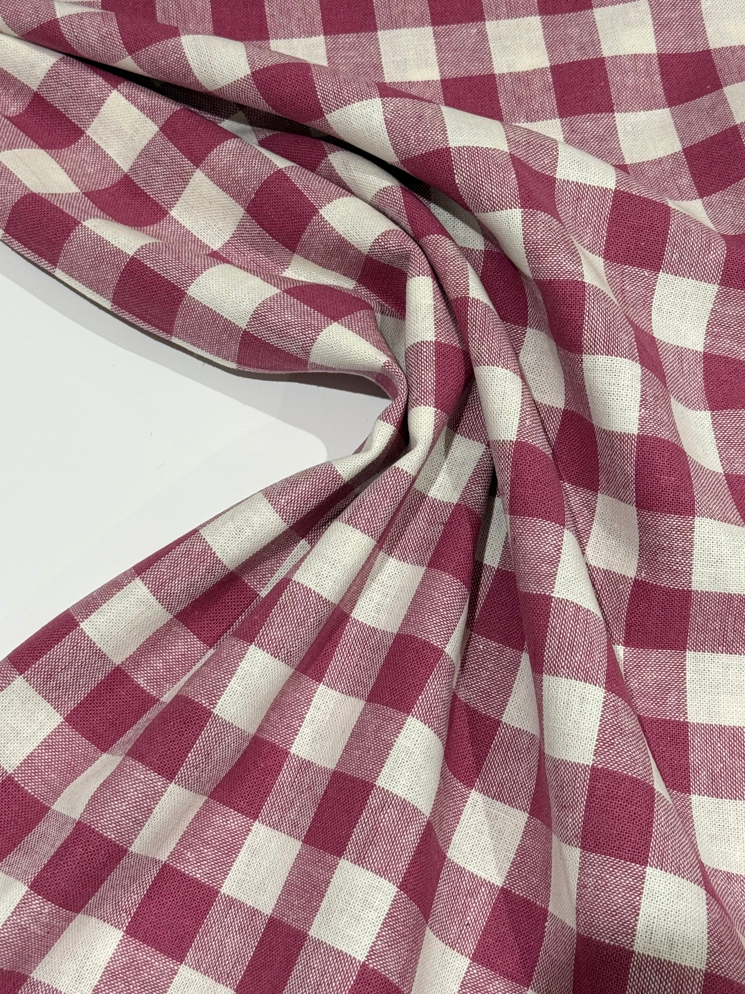 Mulberry Yarn Dyed Linen Cotton Blend Gingham Check