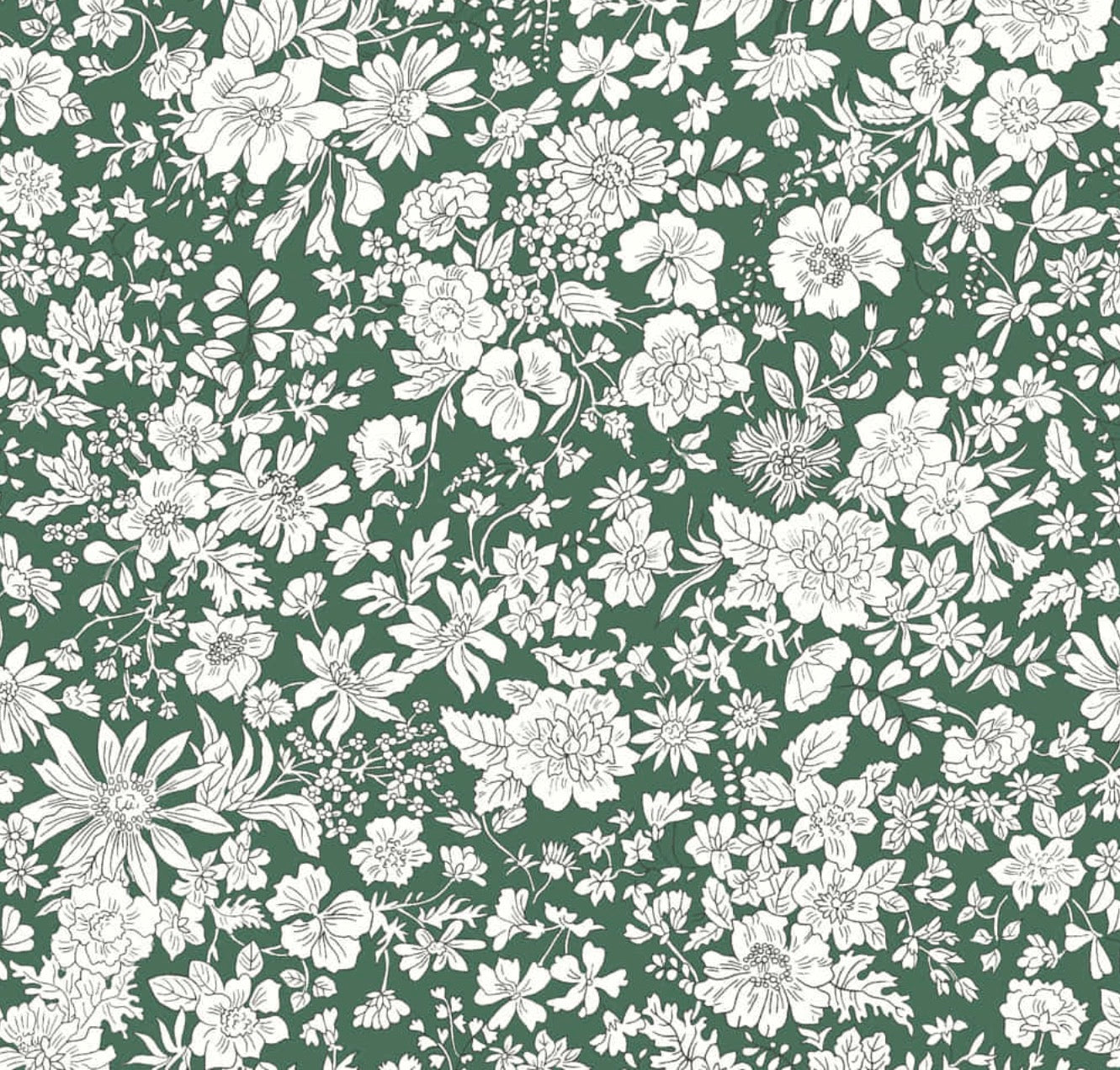 Emily Belle Lasenby Cotton Individual Fat Quarter By Liberty Fabrics - Evergreen(Jewel Tones) 01666445 A
