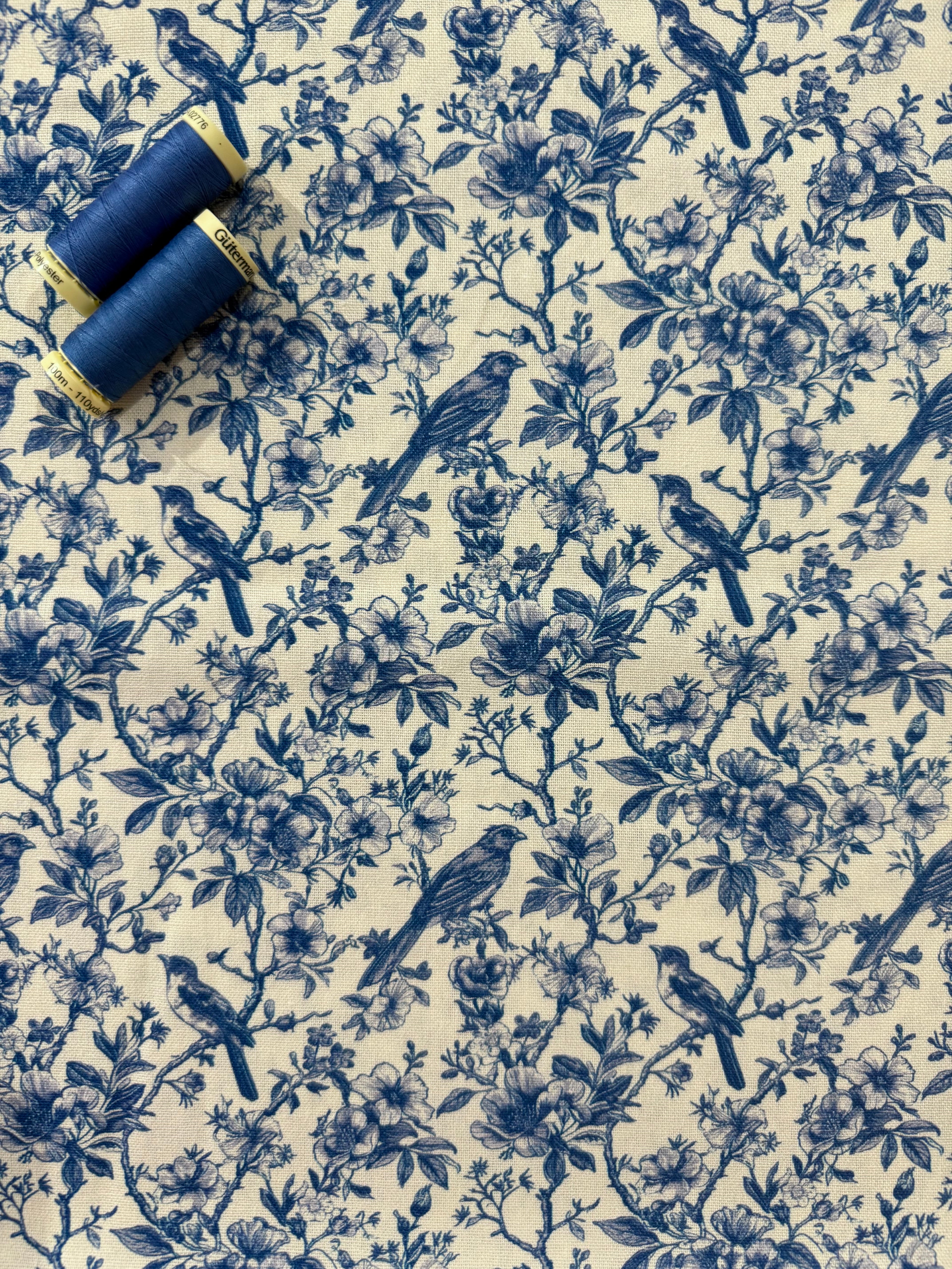 Delft Blue Viscose Linen Blend