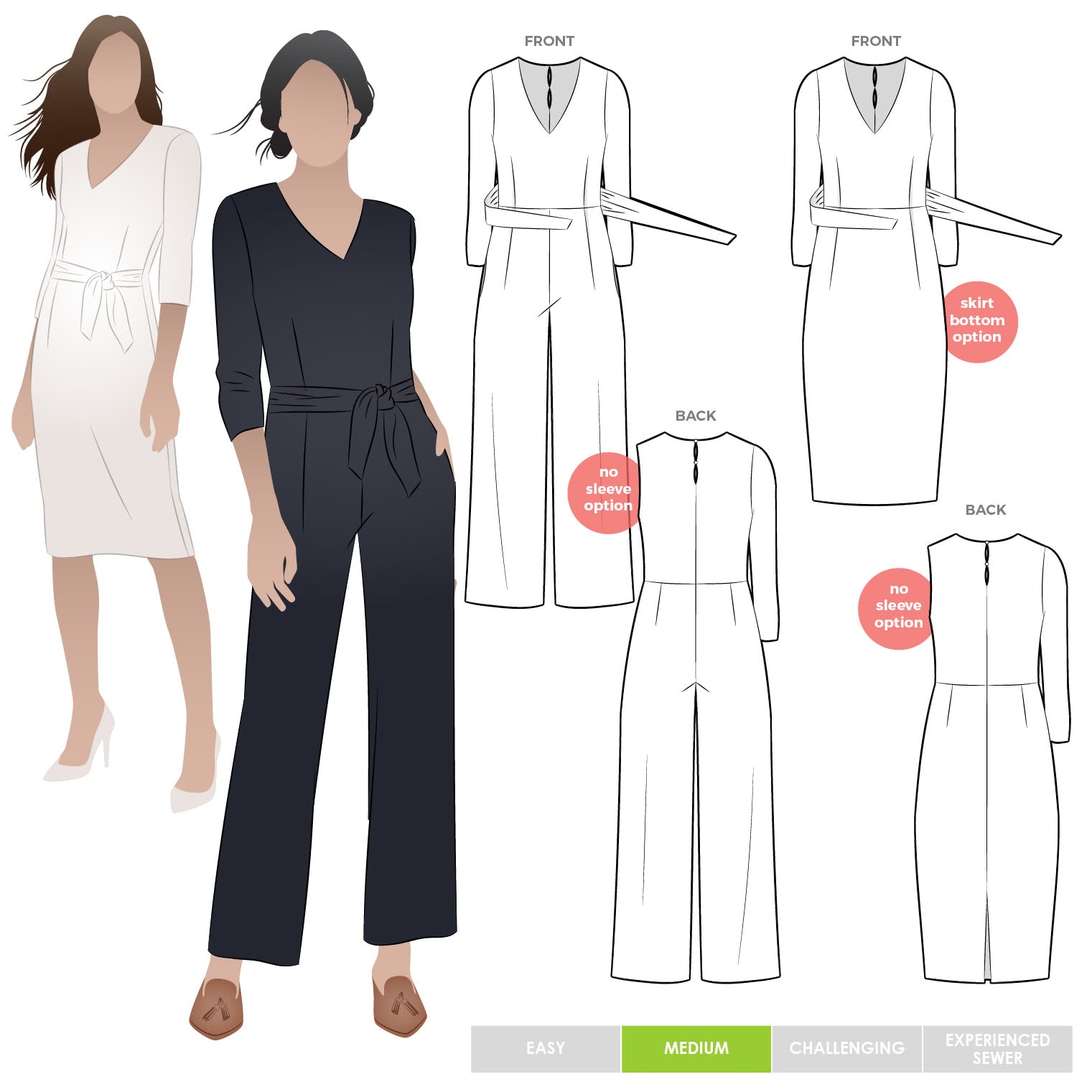 Style Arc Brice Knit Jumpsuit Pattern