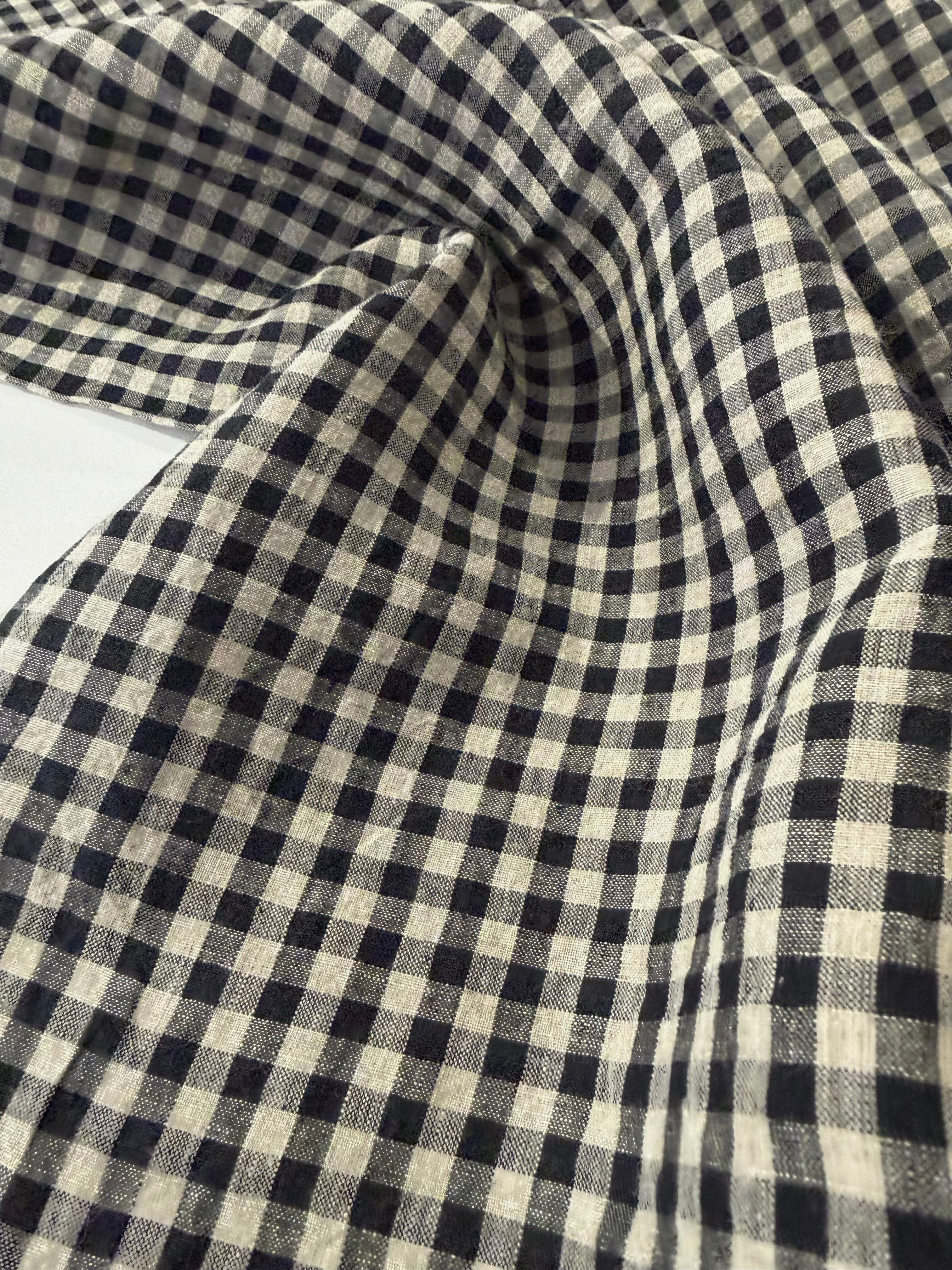 Homestead Gingham Laundered Linen - Black - By Lady McElroy