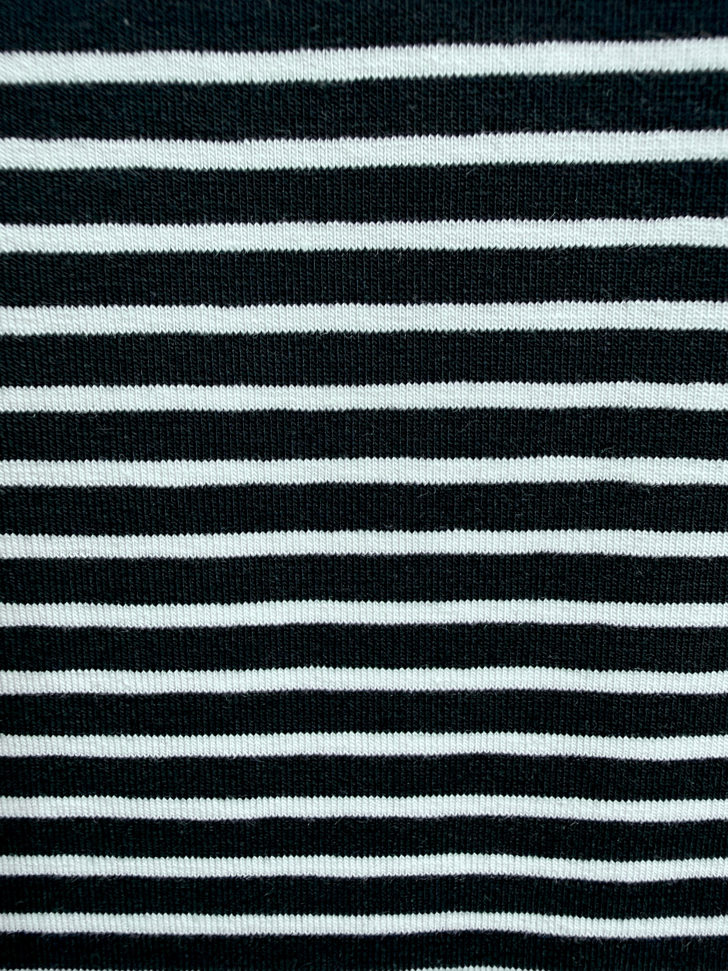 Yarn-Dyed Cotton Jersey Stripe - Black/White