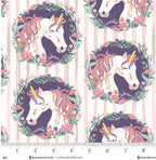 My Darling Unicorn - Unicorn Wallpaper Stripe HG2270-52 By Karissa Schulten For Henry Glass
