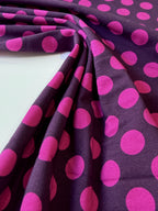Plum And Pink Polka Spots Cotton Jersey By Stof Of Denmark