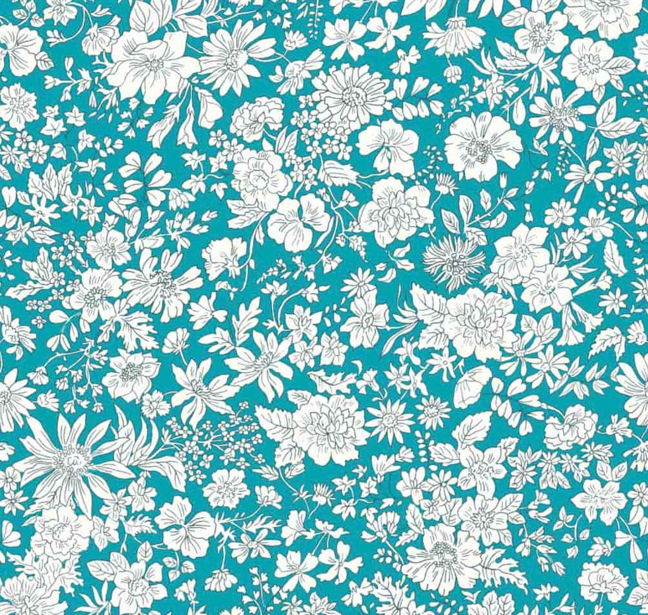 Emily Belle Lasenby Cotton Individual Fat Quarter By Liberty Fabrics - Peacock (Brights) 016666413 A