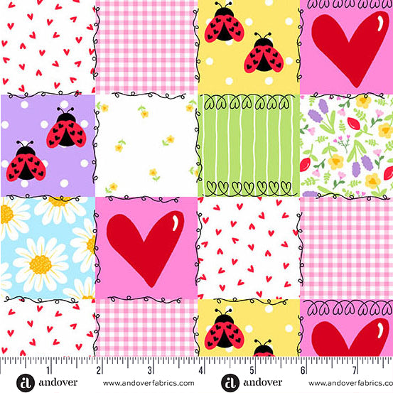 Little Ladies Picnic Patchwork Blossom A-10500-E  By Tami Jones For Andover Fabrics