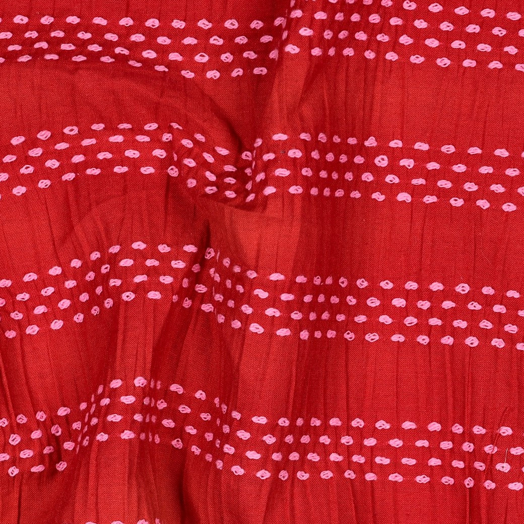 Stitched Stripe Cotton - Red