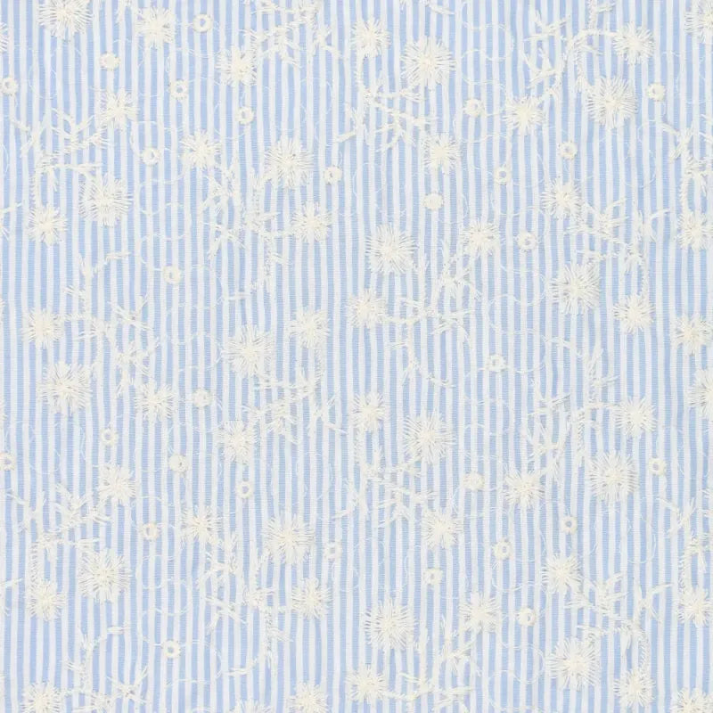Blue And White Stripe Embroidery