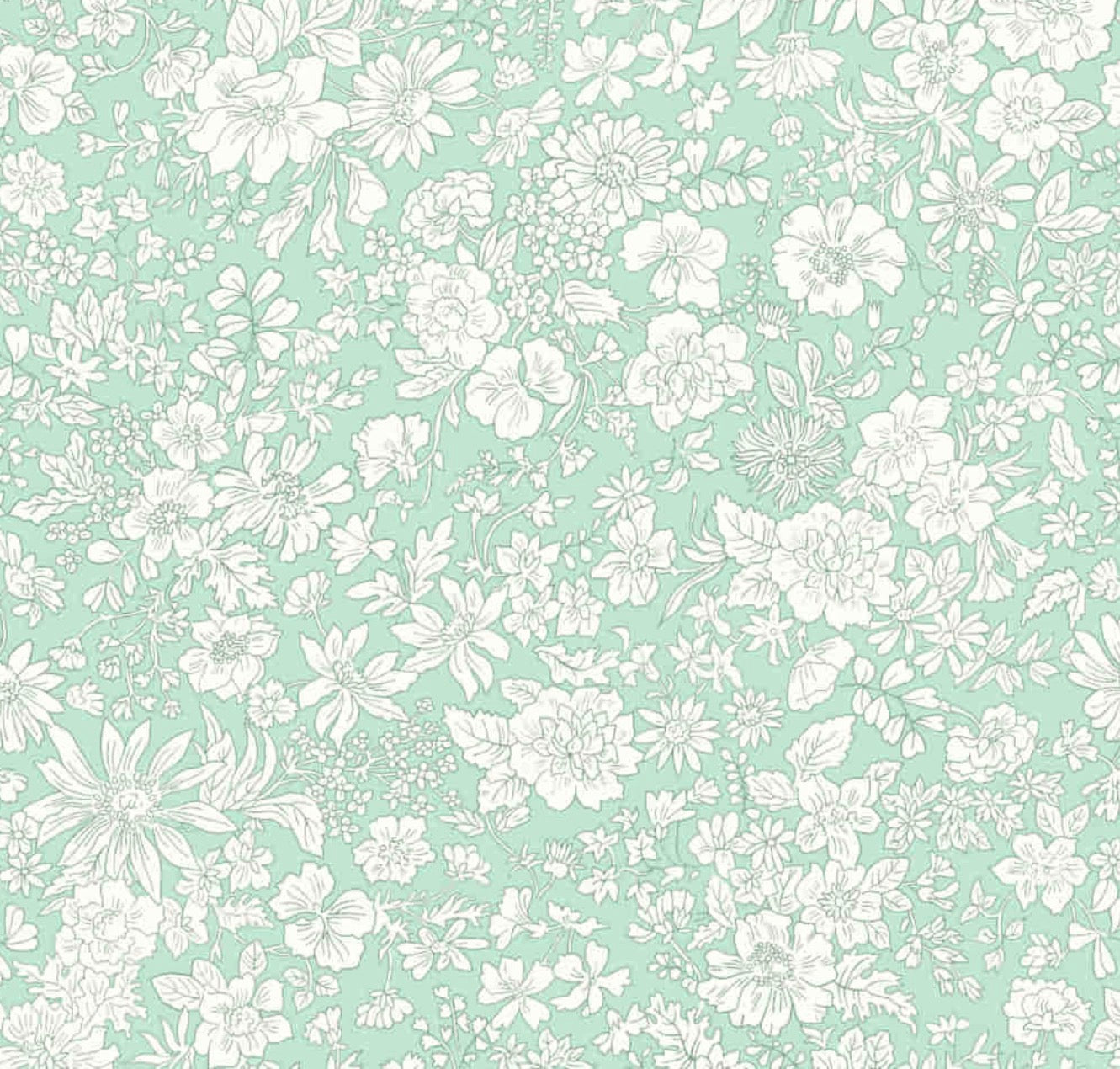 Emily Belle Lasenby Cotton Individual Fat Quarter By Liberty Fabrics - Soft Mint (Neutrals) 016666423 A