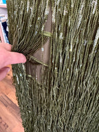 Ex Zara Deadstock Olive Sequin Tassel Crêpe