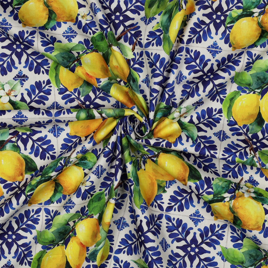 Amalfi Lemons Cotton Viscose Blend