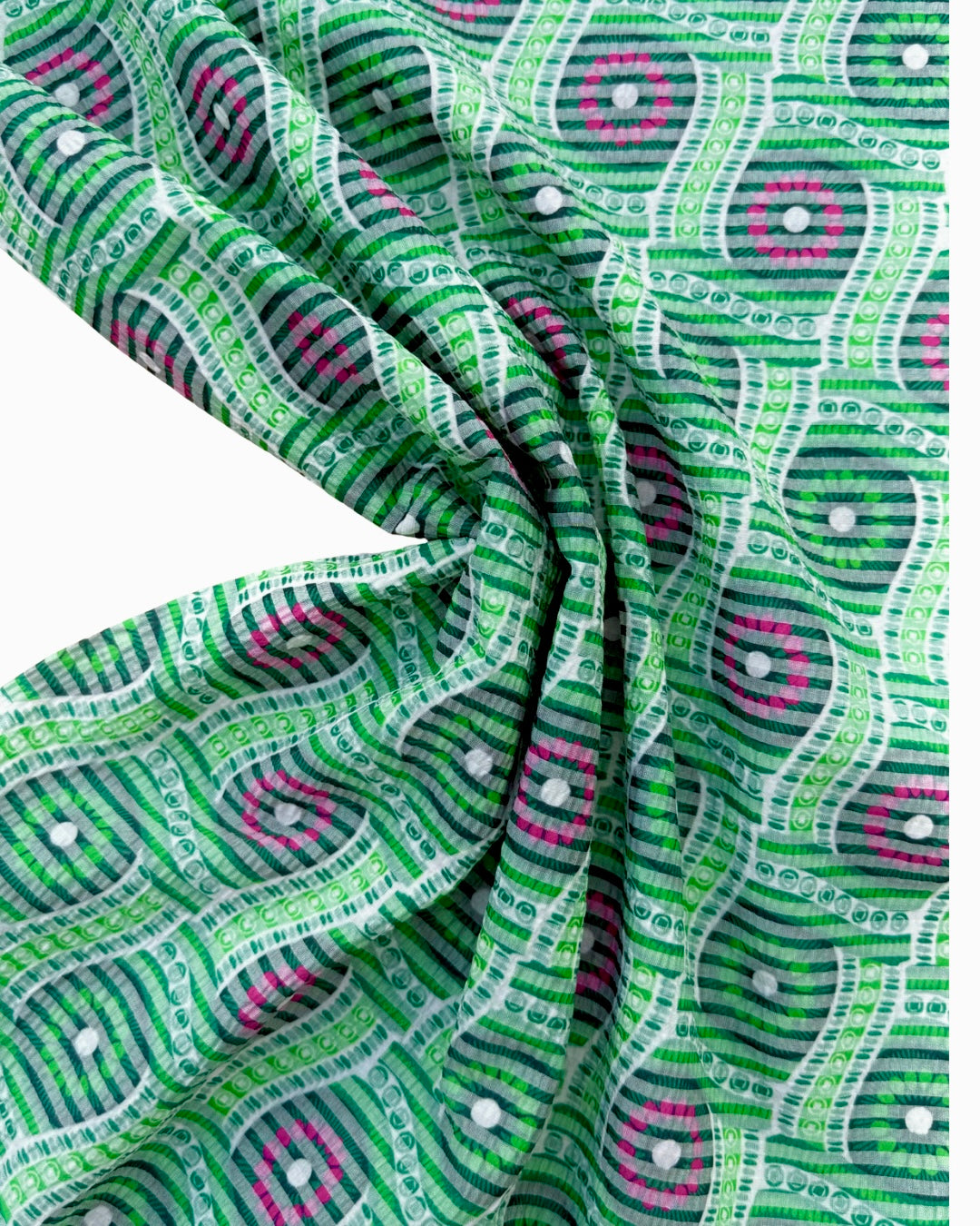 Summer Fresh Seersucker Cotton Blend Ex Designer Deadstock