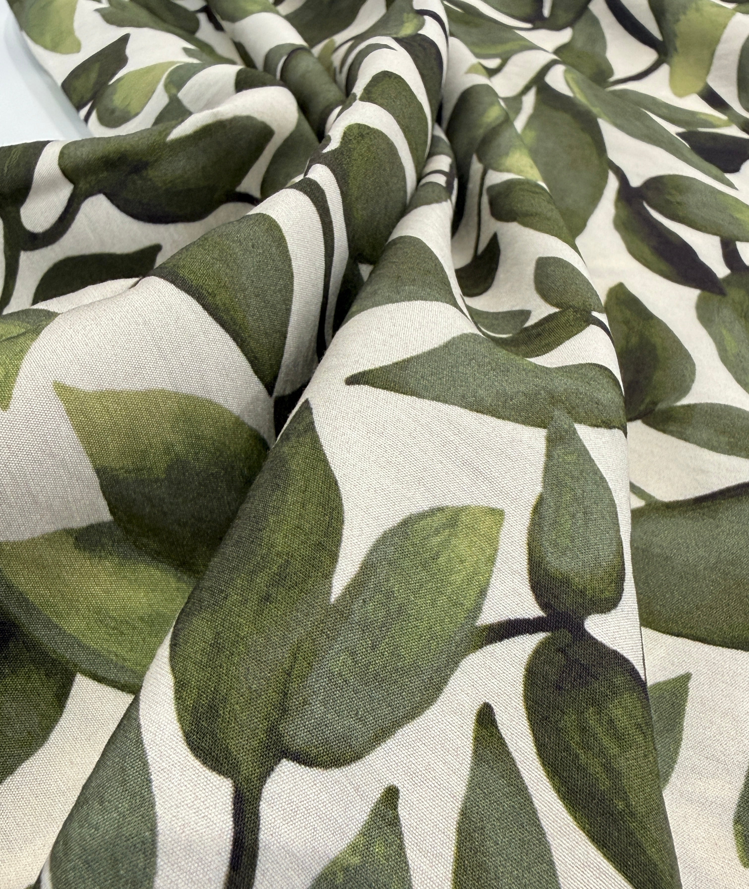 Painterly Leaf Viscose Blend